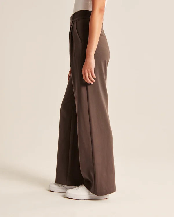 Women's Flared Trousers – High Waist Fitted Flare Leg Pants