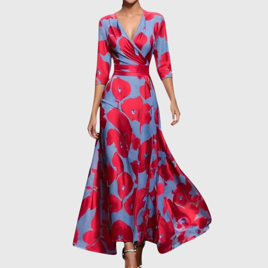 Women's Elegant Maxi Dress – Long Sleeve Evening Dress – Margaret