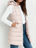 Women's Long Quilted Vest – Sleeveless Puffer Gilet
