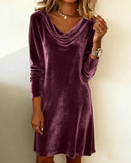 Women's Draped Maxi Dress – Off-Shoulder Formal Evening Dress