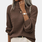 Women's Ribbed Turtleneck Sweater – Long Sleeve High Neck Knit Pullover