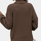 Women's Ribbed Turtleneck Sweater – Long Sleeve High Neck Knit Pullover