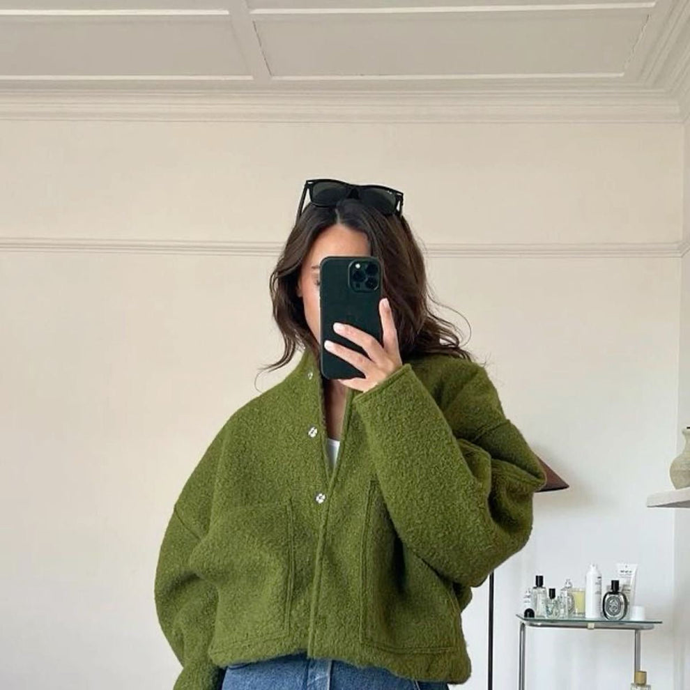 Women's Oversized Bomber Jacket – Relaxed Fit Zip-Up Jacket