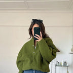 Women's Oversized Bomber Jacket – Relaxed Fit Zip-Up Jacket