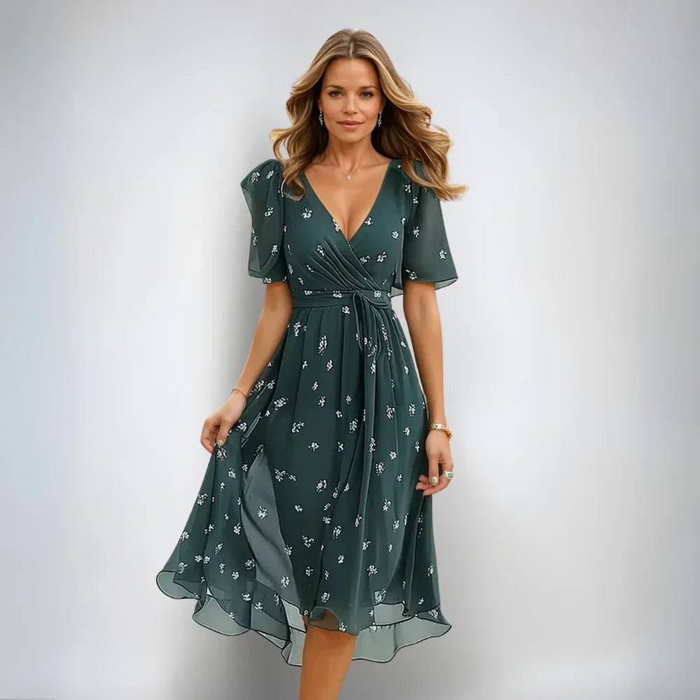 Annegret | V-Neck Summer Midi Dress