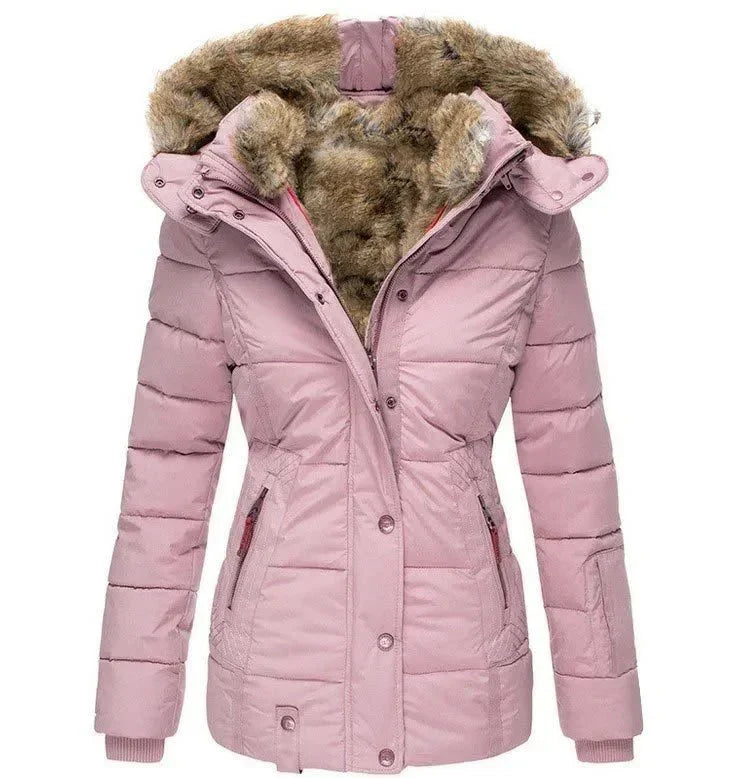 Women's Hooded Parka Coat – Fur Trim Longline Winter Parka