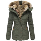 Women's Hooded Parka Coat – Fur Trim Longline Winter Parka