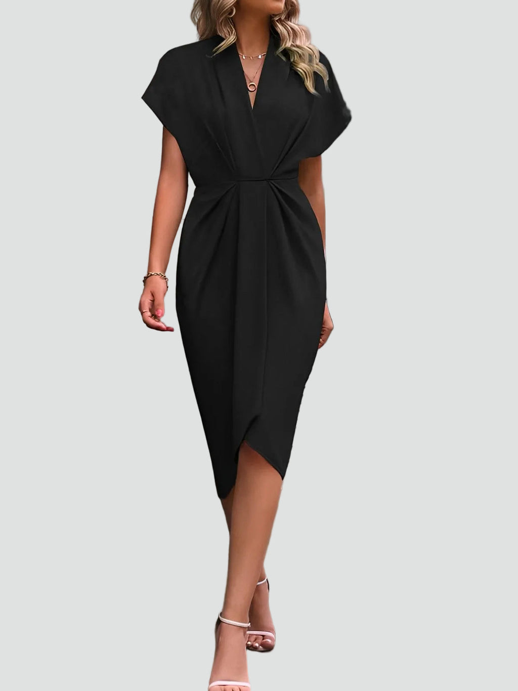 Women's Wrap Midi Dress – Belted Occasion Dress