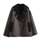 Women's Faux Leather Jacket – Plush Lined Oversized Winter Jacket