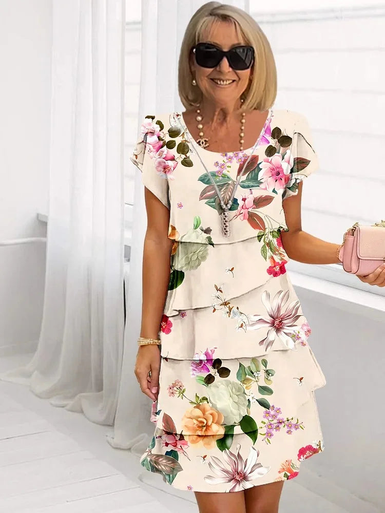 Avery | Floral Pleated Midi Dress
