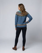 Women's Icelandic Knit Sweater – Vintage Nordic Pattern Crew Neck Pullover