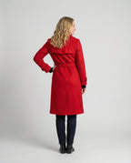 Women's Full Length Double-Breasted Coat – Tailored Lapel Overcoat