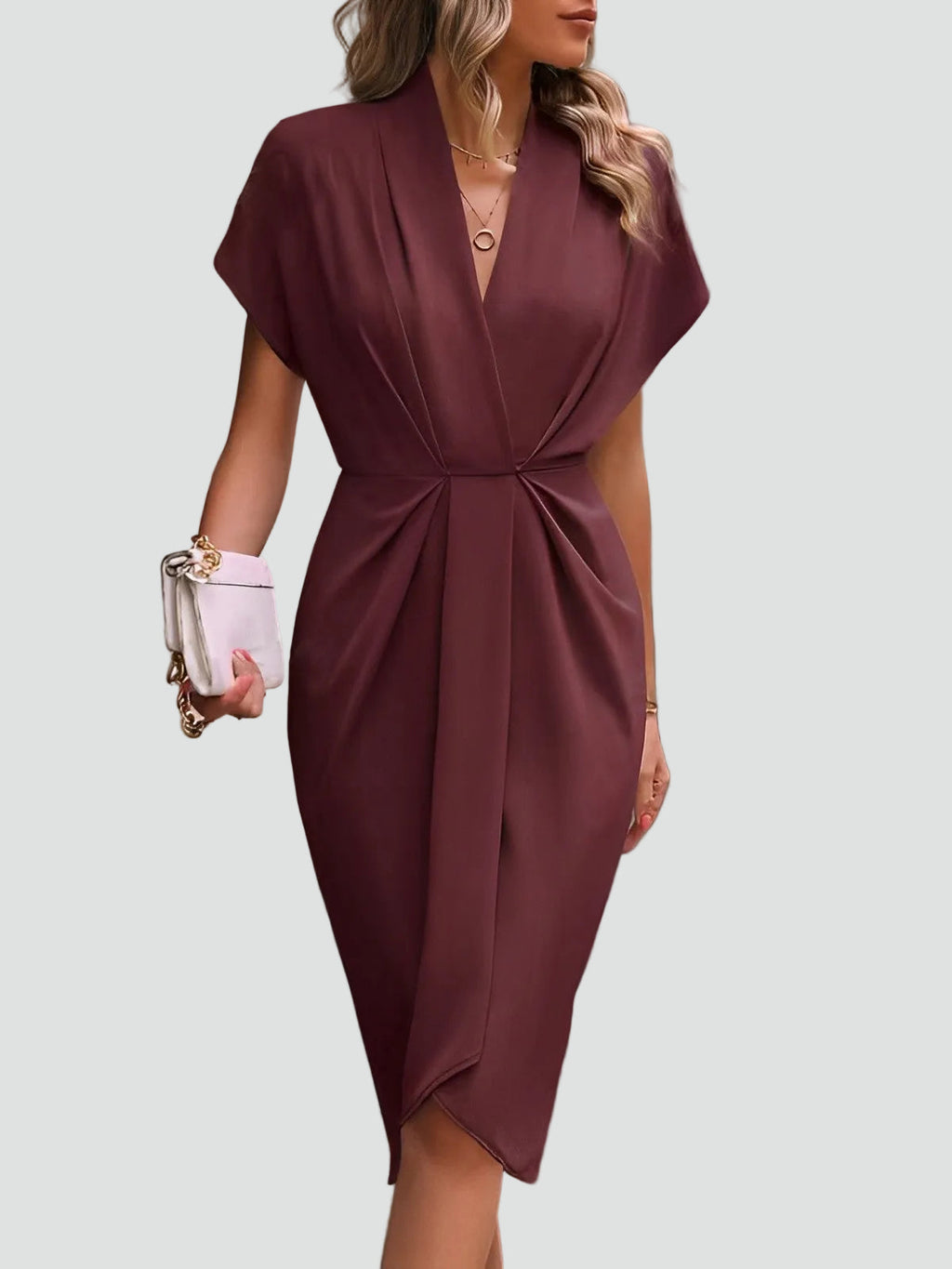 Women's Wrap Midi Dress – Belted Occasion Dress