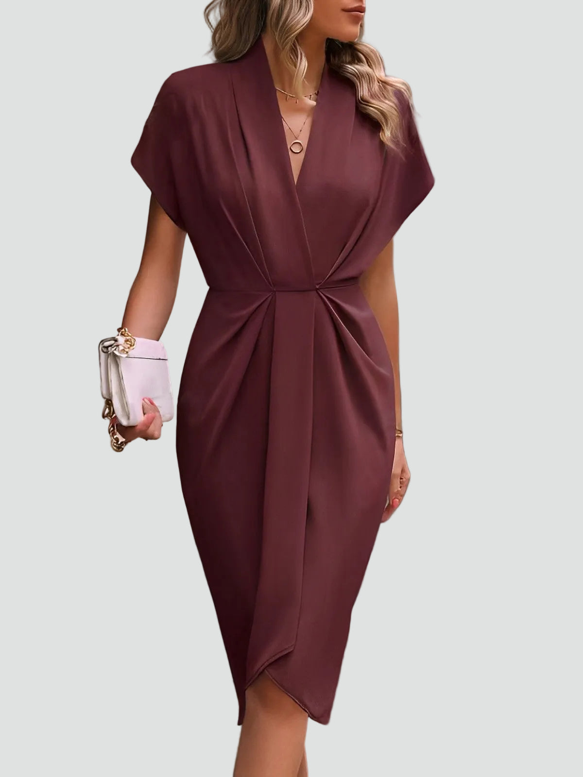 Women's Wrap Midi Dress – Belted Occasion Dress