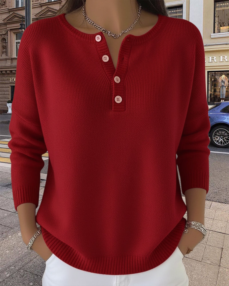 Women's V-Neck Button Cardigan – Long Sleeve Winter Cardigan