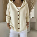 Women's Hooded Knit Jacket – Button Front Sweater Cardigan