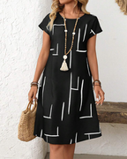 Women's Relaxed Vacation Dress – Flowy Printed Summer Dress