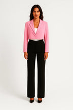 Women's Cropped Blazer – Tailored Notched Collar Blazer – Harper