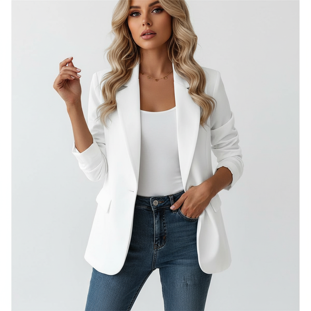 Women's Tailored Slim Fit Blazer – Long Sleeve Office Blazer – Madison
