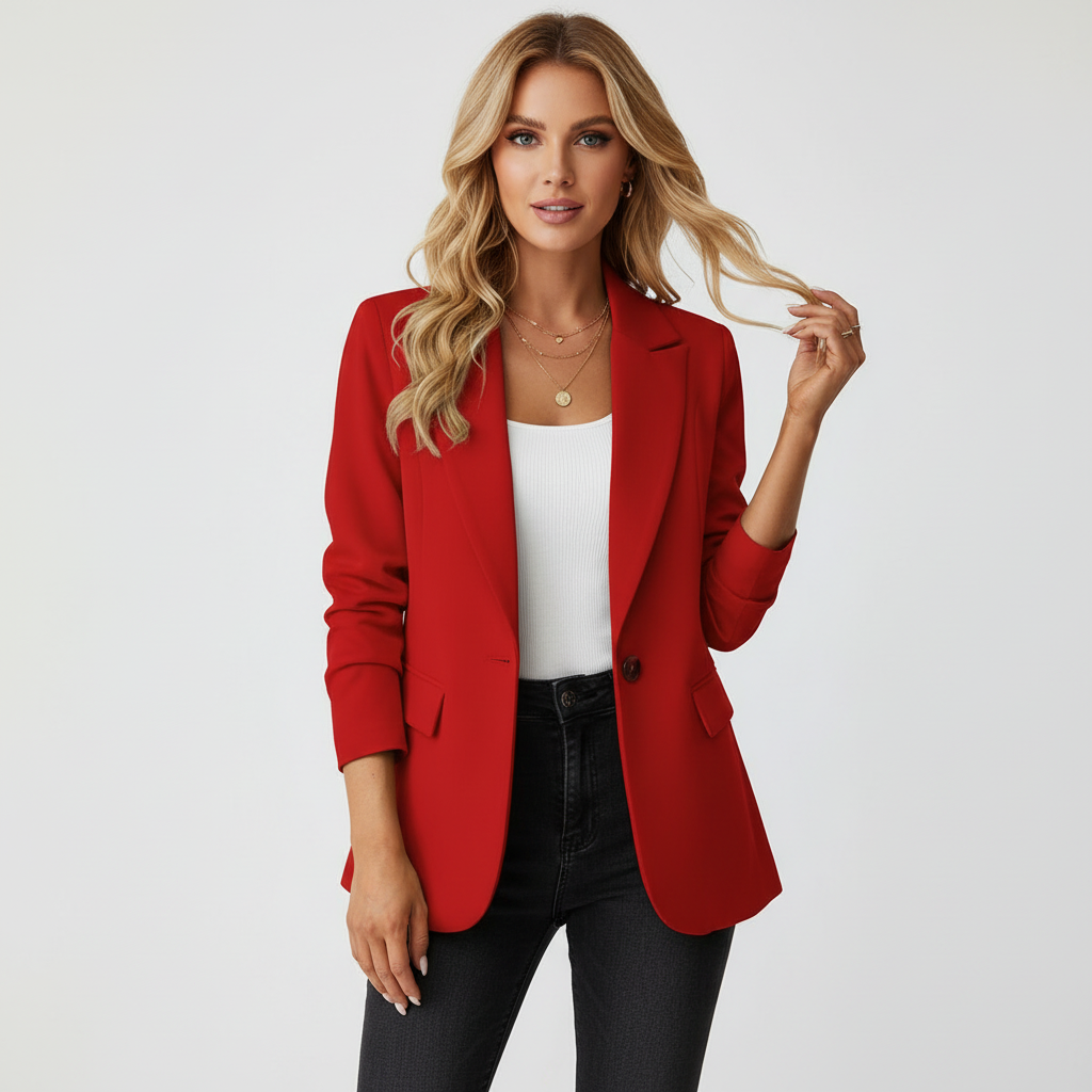 Women's Tailored Slim Fit Blazer – Long Sleeve Office Blazer – Madison