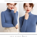 Women's Turtleneck Sweater – Classic Roll Neck Winter Sweater