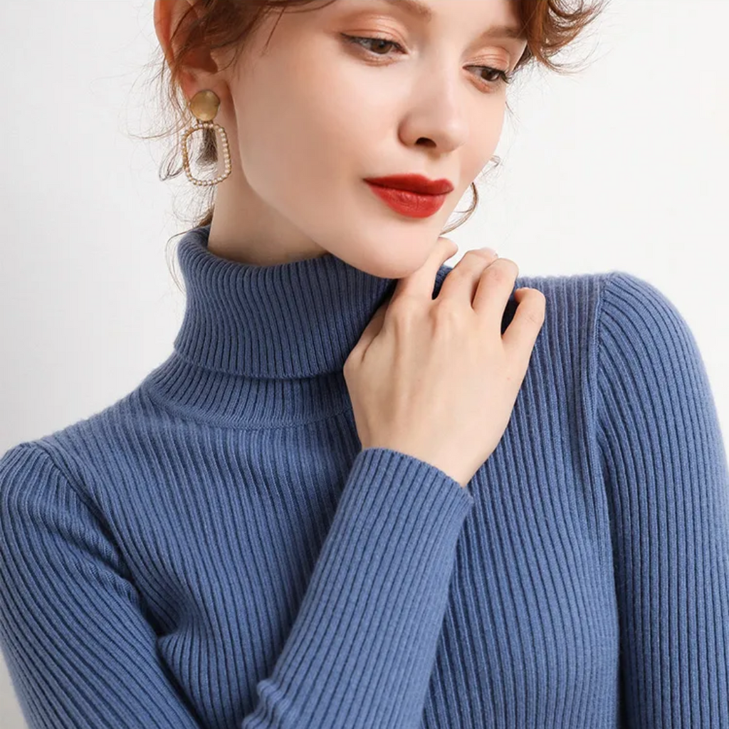 Women's Turtleneck Sweater – Classic Roll Neck Winter Sweater