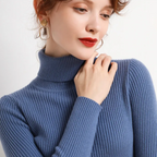 Women's Turtleneck Sweater – Classic Roll Neck Winter Sweater
