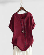 Women's Summer Blouse – Button Front Casual Blouse – Nadine