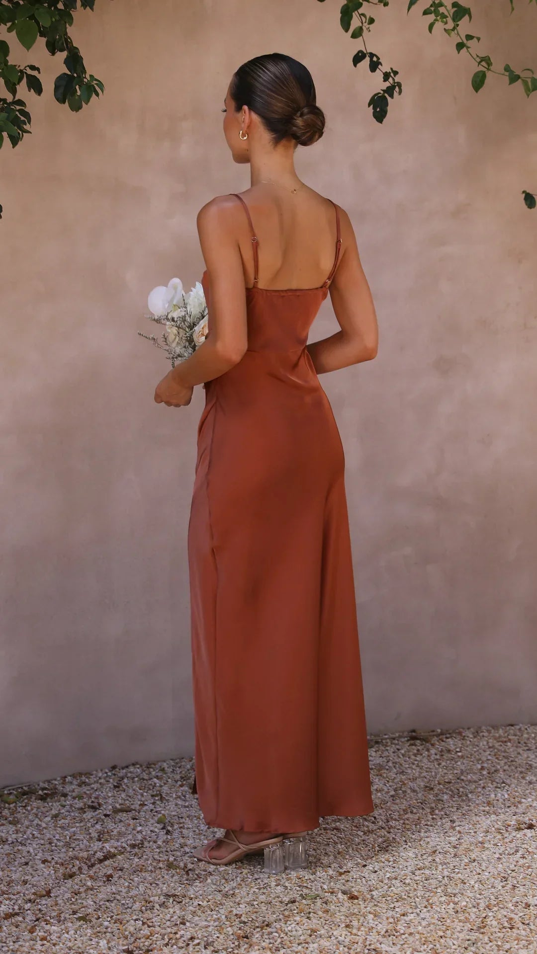 Women's Strappy Maxi Dress – Side Slit Fitted Evening Gown