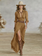 Women's Belted Dress – Casual Maxi Dress – Juliette