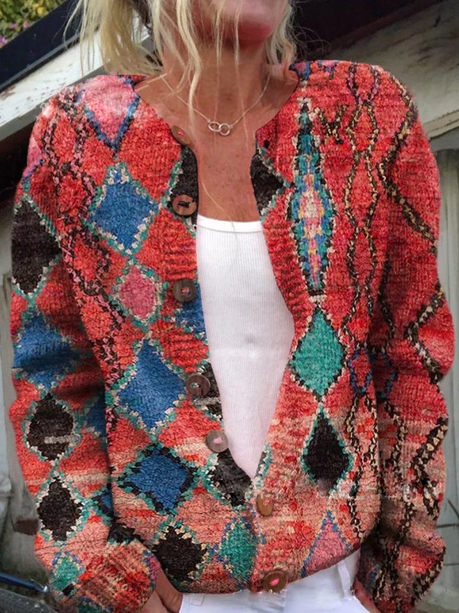 Women's Floral Embroidered Cardigan – Soft Knit Button Front Cardigan