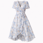 Women's Floral Wrap Dress – Belted Midi Dress