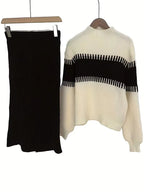 Women's Knit Skirt Set – Ribbed Sweater Co-Ord