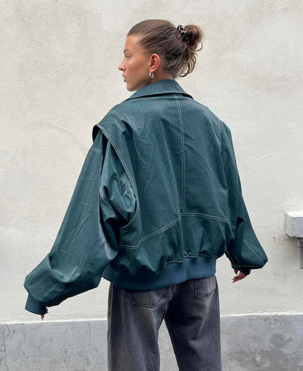 Women's Relaxed Bomber Jacket – Oversized Utility Jacket