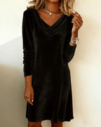 Women's Draped Maxi Dress – Off-Shoulder Formal Evening Dress