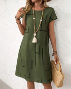 Women's Relaxed Vacation Dress – Flowy Printed Summer Dress