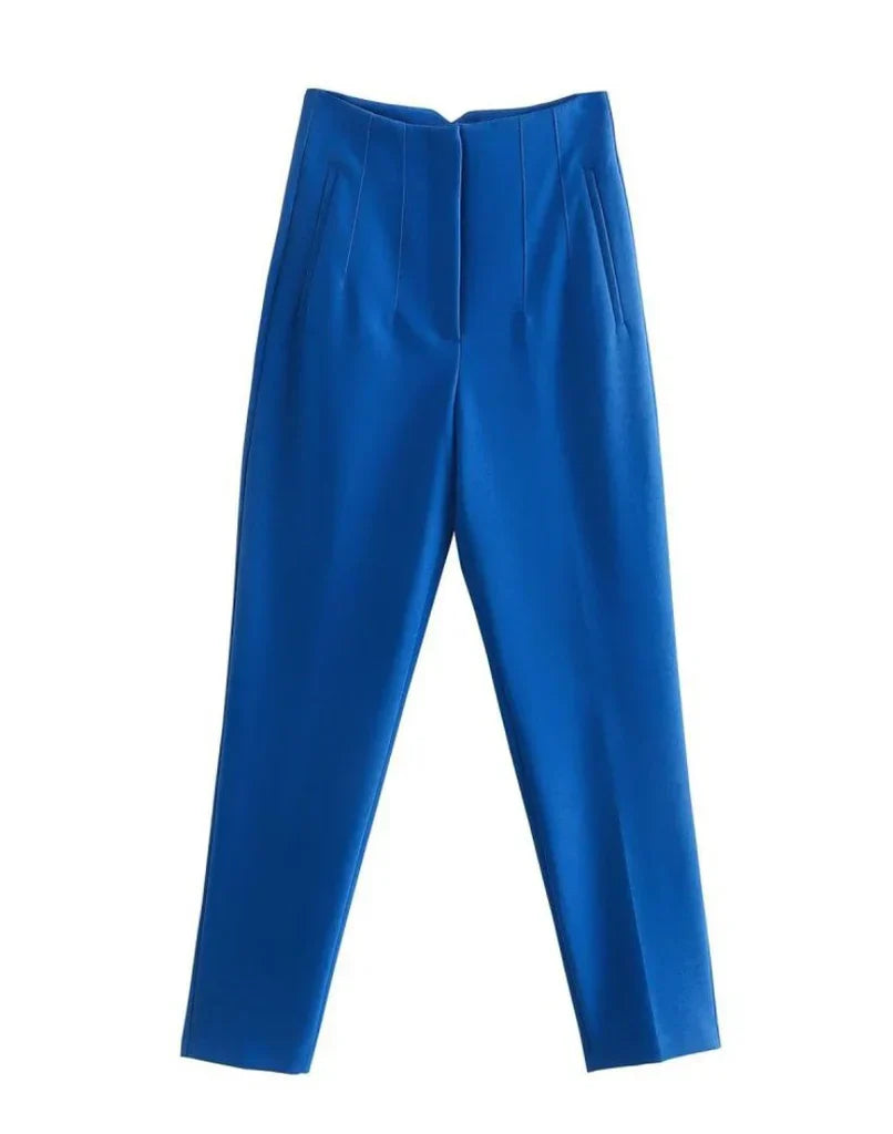Women's Wrinkle Resistant Trousers – Tailored Straight Leg Dress Pants