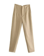 Women's Wrinkle Resistant Trousers – Tailored Straight Leg Dress Pants