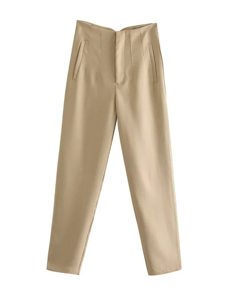 Women's Wrinkle Resistant Trousers – Tailored Straight Leg Dress Pants