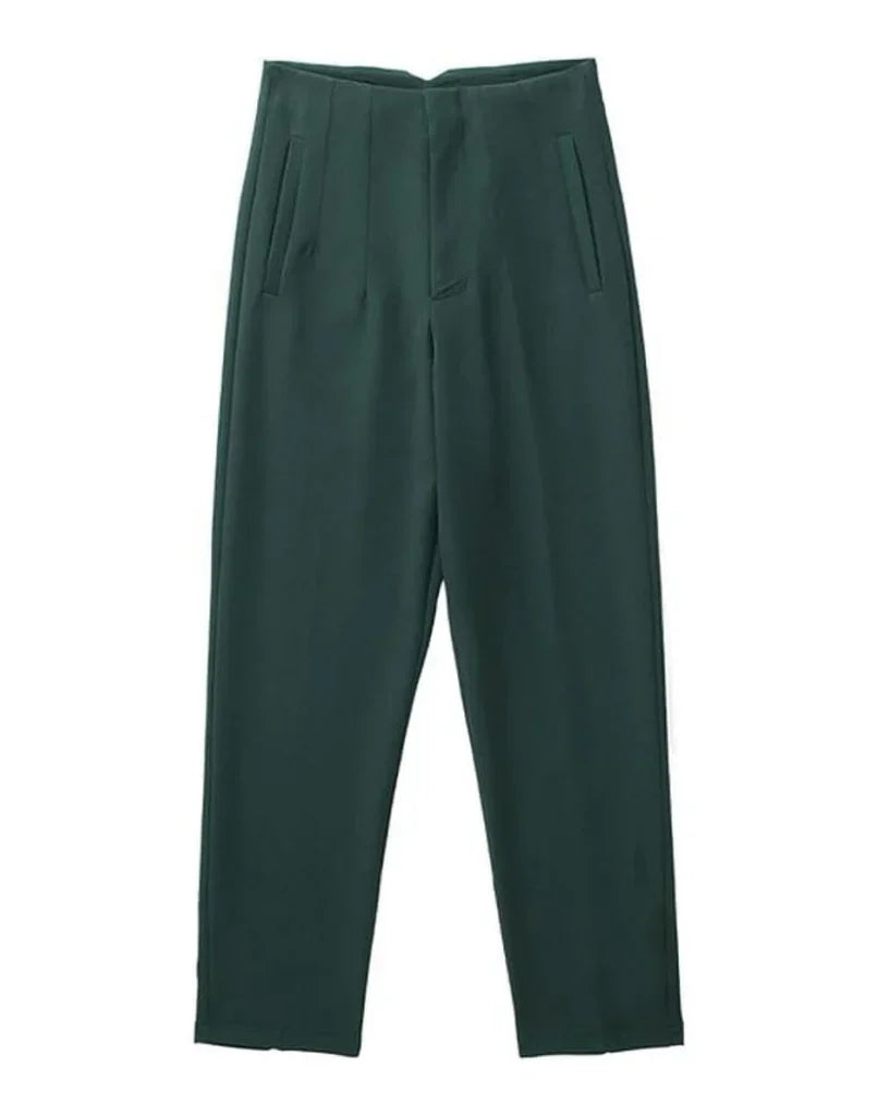 Women's Wrinkle Resistant Trousers – Tailored Straight Leg Dress Pants