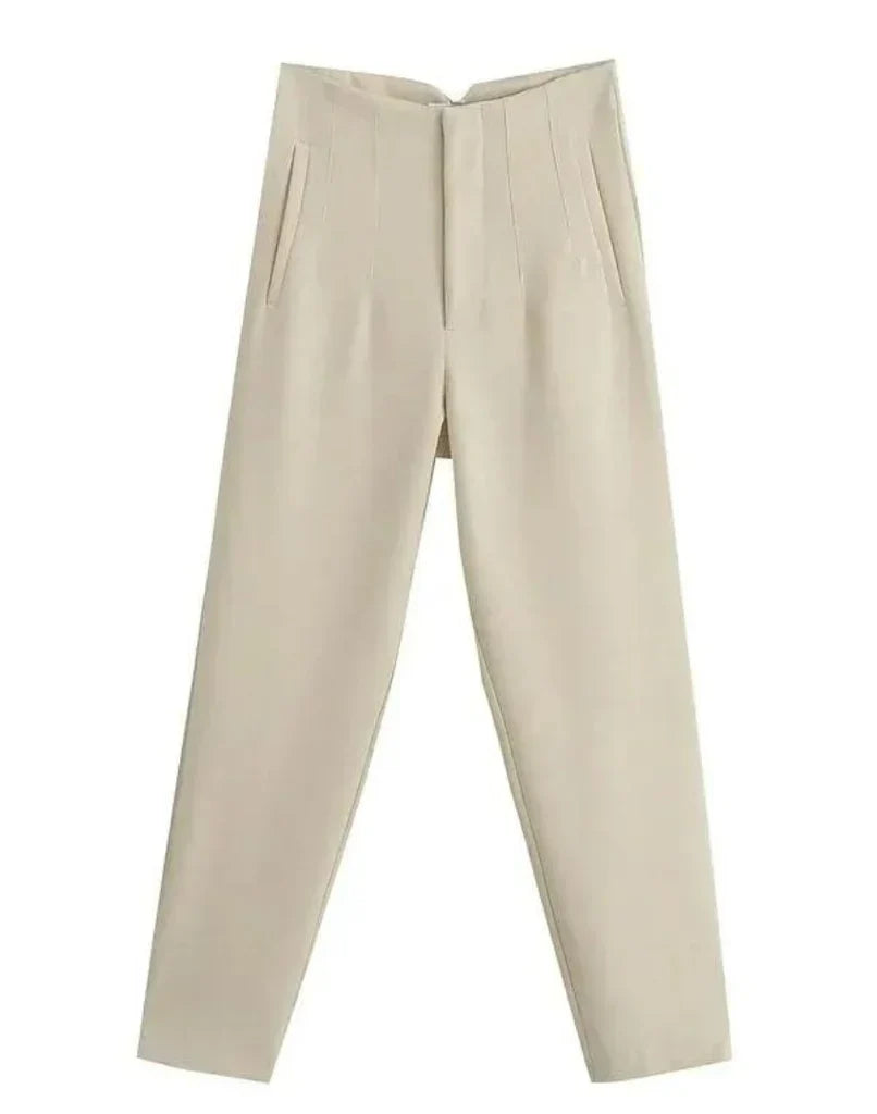 Women's Wrinkle Resistant Trousers – Tailored Straight Leg Dress Pants