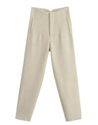 Women's Wrinkle Resistant Trousers – Tailored Straight Leg Dress Pants