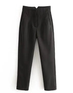 Women's Wrinkle Resistant Trousers – Tailored Straight Leg Dress Pants