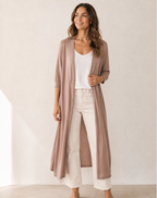 Women's Longline Duster Cardigan – Open Front Knit Sweater