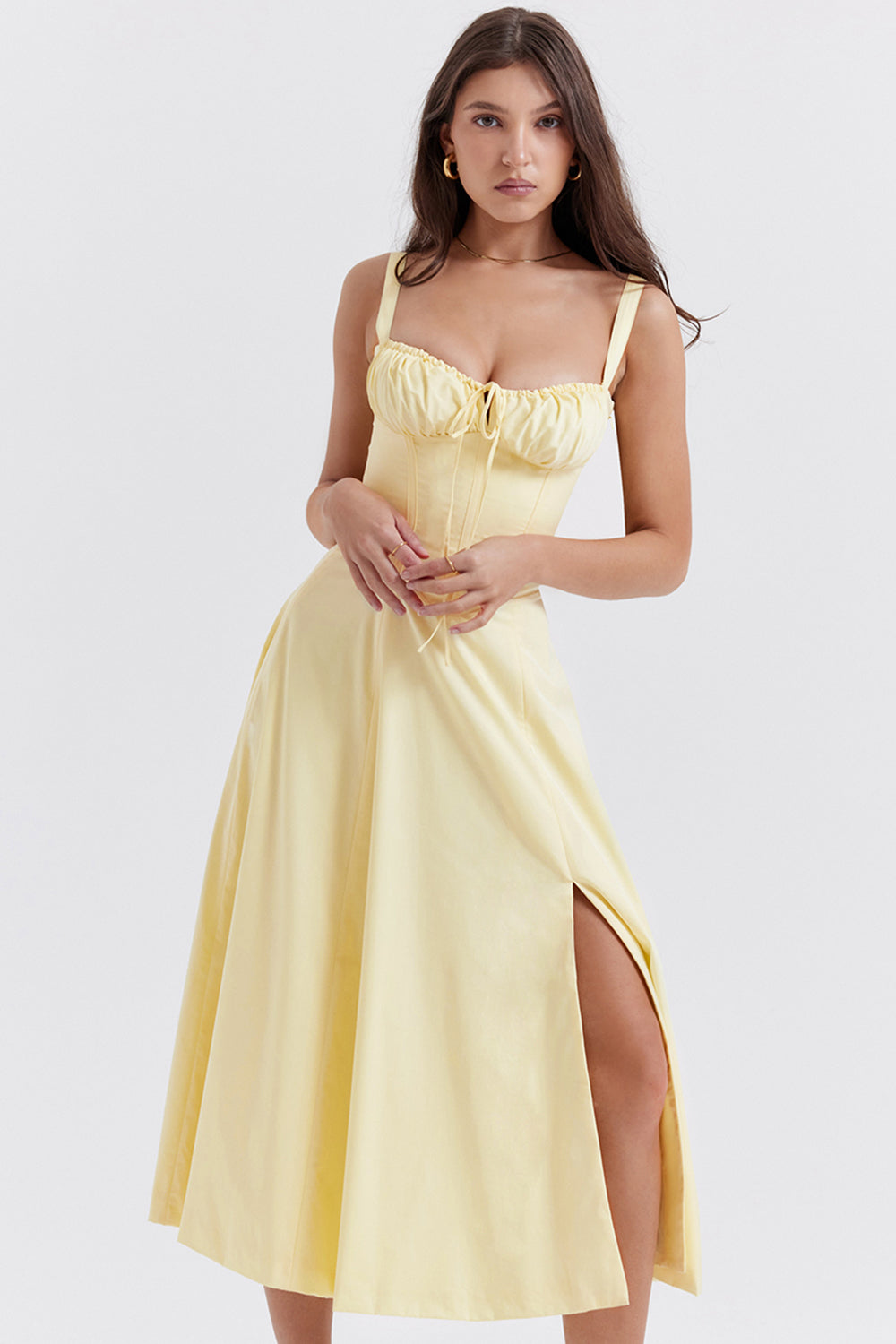 Women's Floral Midi Dress – Bustier Occasion Dress – Virelle
