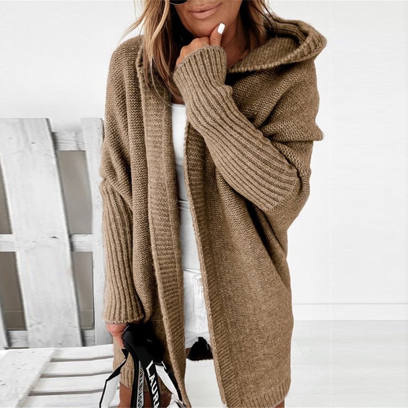 Women's Cozy Longline Cardigan – Relaxed Open Front Winter Cardigan