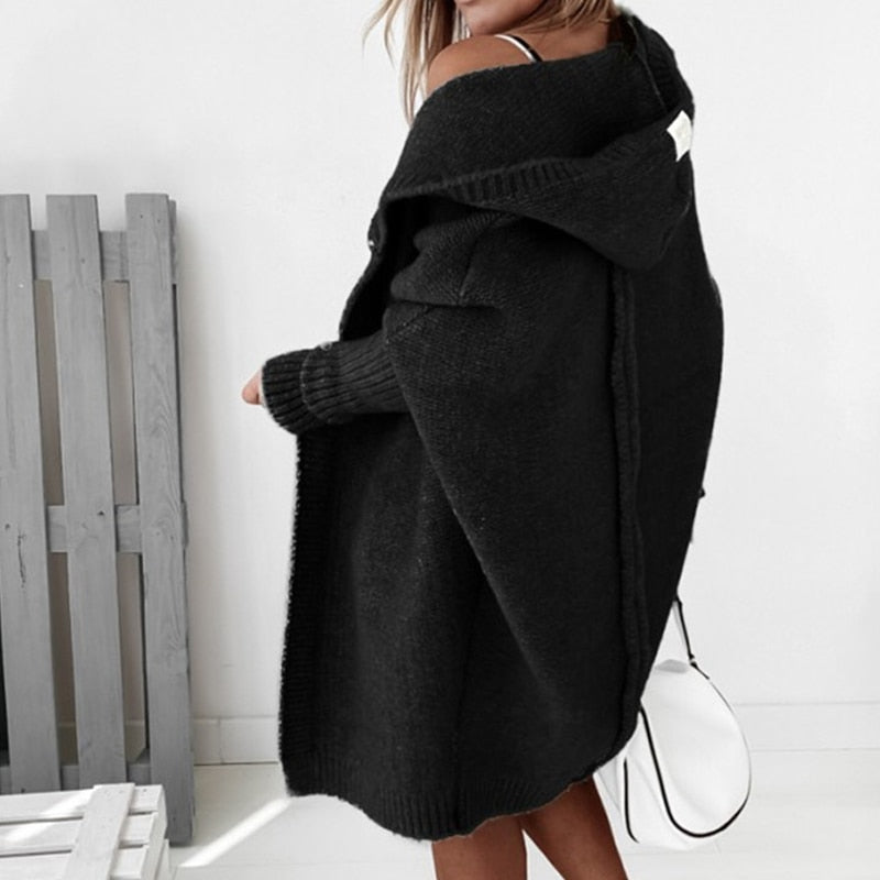 Women's Cozy Longline Cardigan – Relaxed Open Front Winter Cardigan
