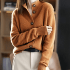 Women's Fluffy Knit Cardigan – Soft Button Front Long Sleeve Cardigan