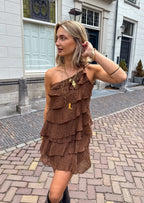 Women's One-Shoulder Mini Dress – Ruffle Cocktail Dress