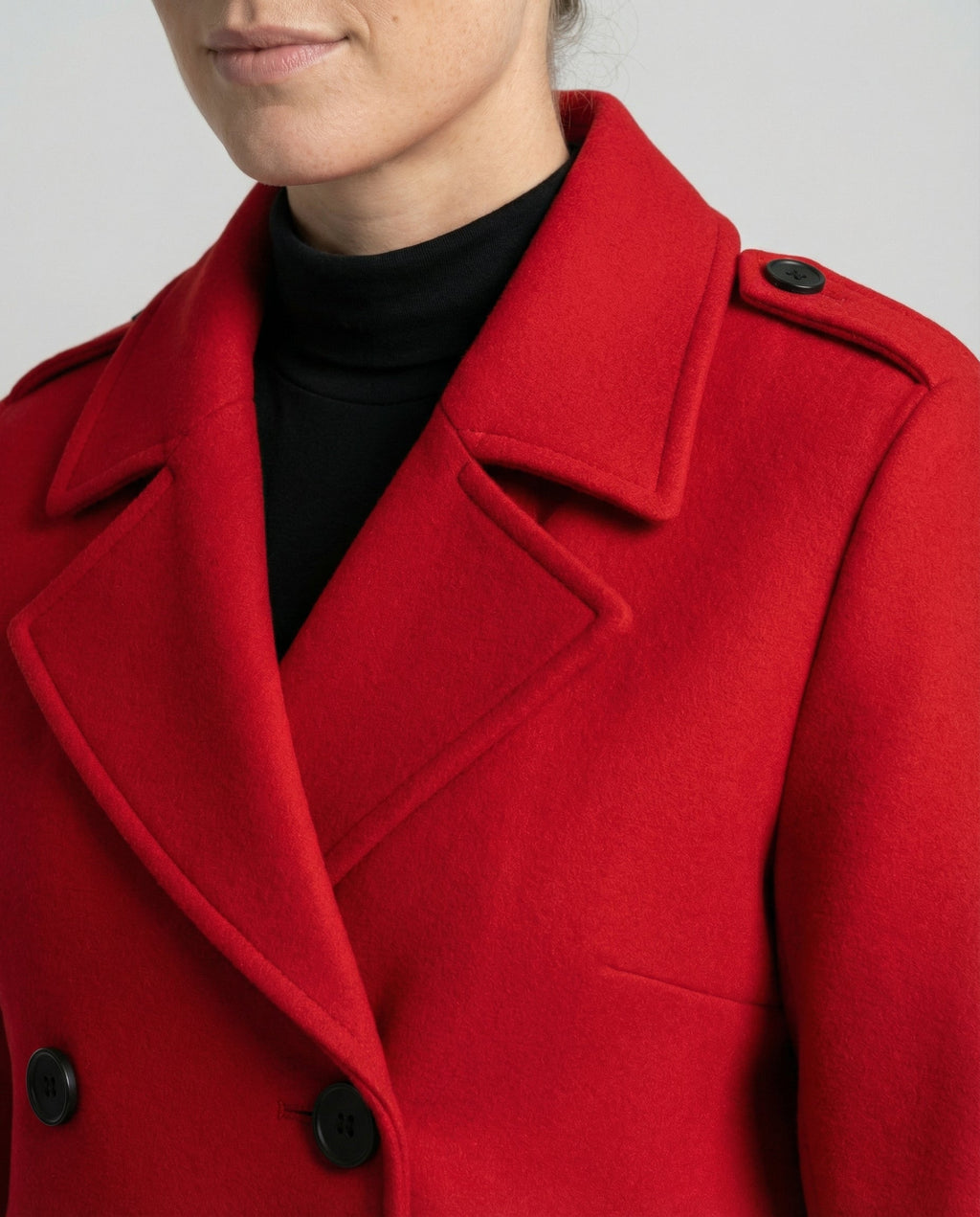 Women's Full Length Double-Breasted Coat – Tailored Lapel Overcoat